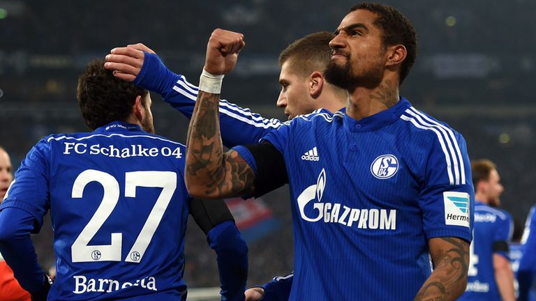 Schalke's midfielder Kevin Prince Boateng celebrates 