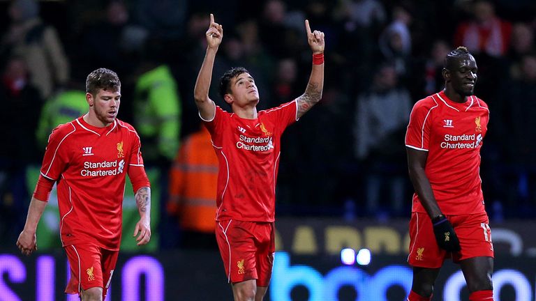 Liverpool's Philippe Coutinho celebrates