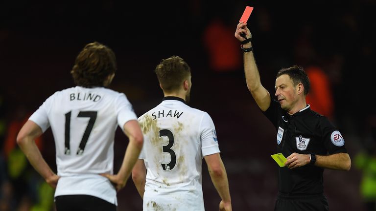However there was still time for referee Mark Clattenburg to show Luke Shaw a red card in the final moments for a poor tackle.