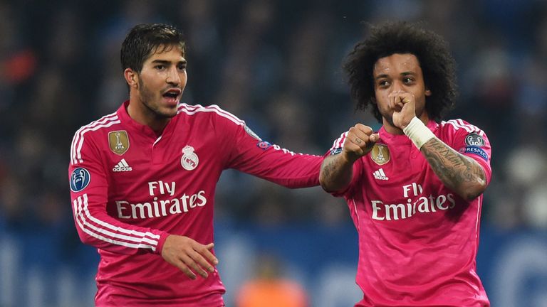 Marcelo and Lucas Silva of Real Madrid 