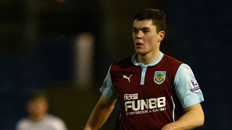Michael Keane of Burnley in action during the FA Cup Third Round match between Burnley and Tottenham Hotspur at Turf Moor