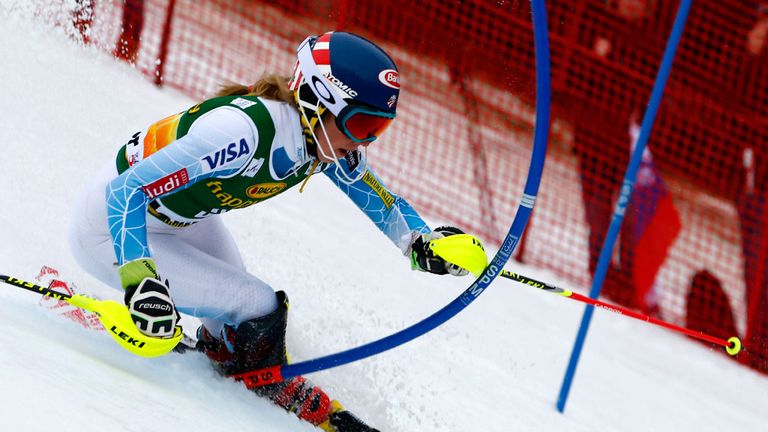 Mikaela Shiffrin on her way to victory at Maribor