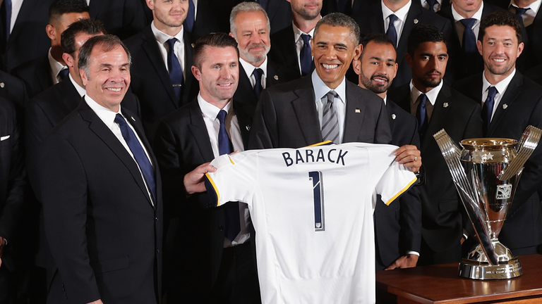 Los Angeles Galaxy: Robbie Keane and president Barack Obama in the White House