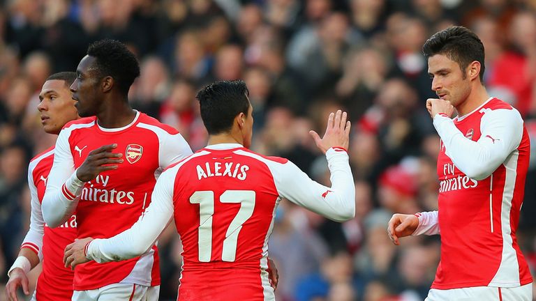 Olivier Giroud of Arsenal celebrates 