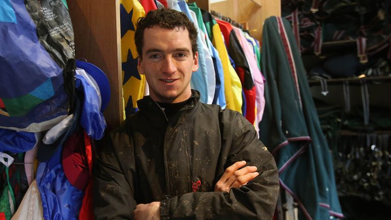 Jockey Patrick Mullins during a visit to Willie Mullins' stable in Closutton, Carlow, Ireland.