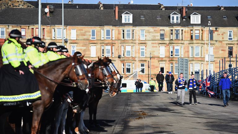 There was a heavy police presence at Hampden - but these fans were well behaved