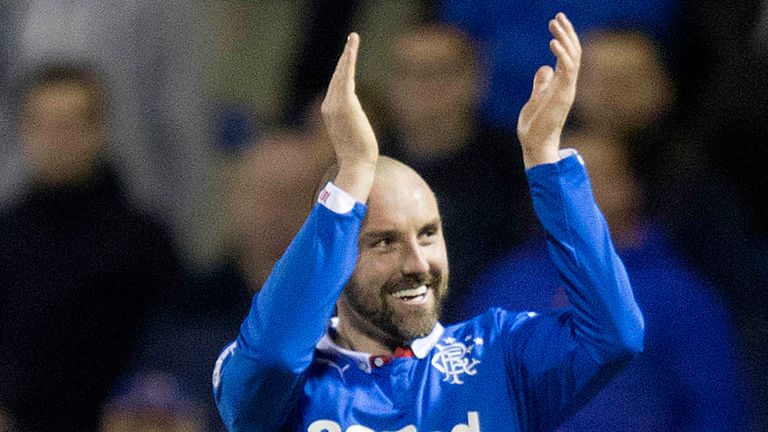 Rangers striker Kris Boyd celebrates his goal 