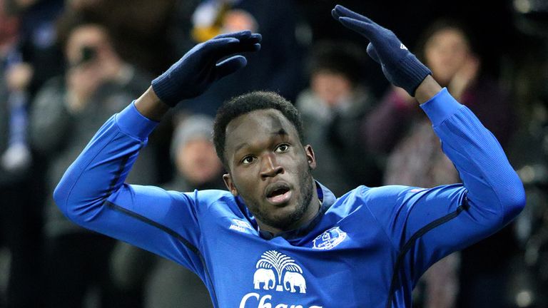 Romelu Lukaku celebrates after securing his hat-trick against Young Boys