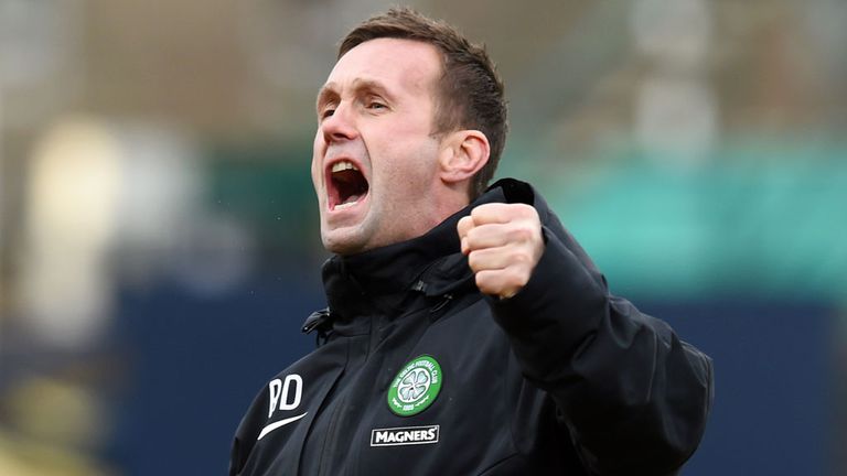 Ronny Deila celebrates Celtic's win over Dundee
