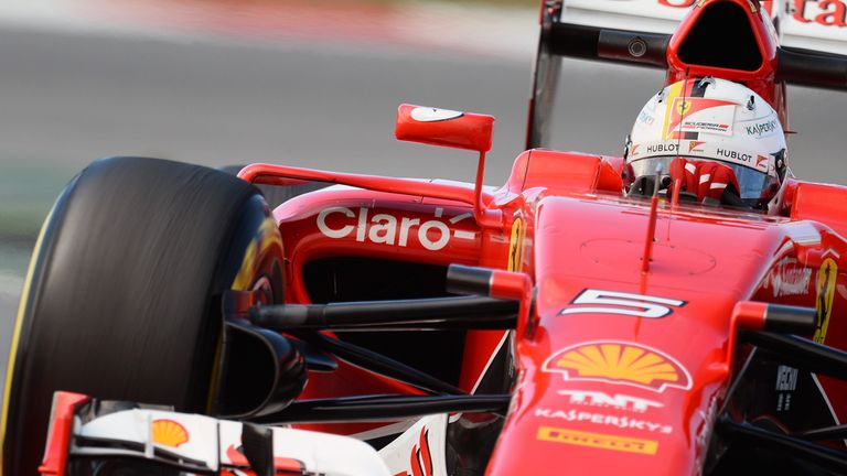 Sebastian Vettel (GER) Ferrari SF15-T at Formula One Testing, Day Two, Barcelona, Spain, 27 February 2015..