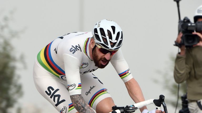 Bradley Wiggins on stage three of the 2015 Tour of Qatar
