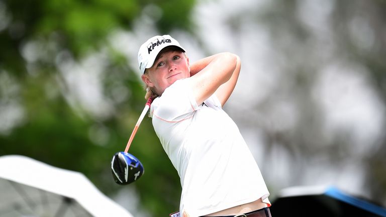 Stacy Lewis of USA plays the shot during day one of the 2015 LPGA Thailand at Siam Country Club on February 26, 2015 in 