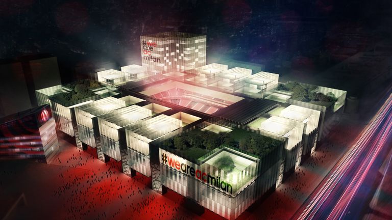 Artists impression of AC Milan's new stadium