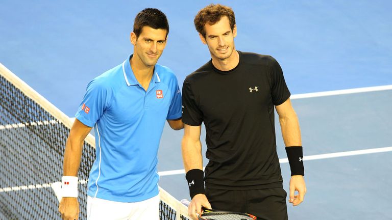 Novak Djokovic and Andy Murray before the Australian Open final