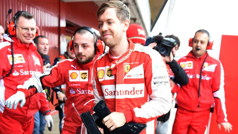 Sebastian Vettel (GER) Ferrari returns to the pits after a spin  at Formula One Testing, Day Three, Barcelona, Spain, 21 February 2015.