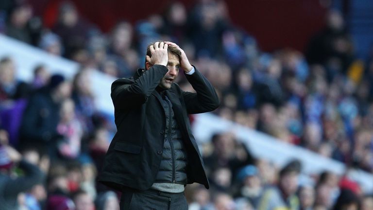New Aston Villa manager Tim Sherwood is dismayed after conceding a last-minute penalty against Stoke CIty