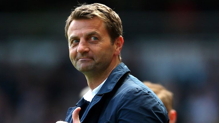 LONDON, ENGLAND - MAY 03:  Tim Sherwood the Spurs manager reacts during the Barclays Premier League match between West Ham United and Tottenham Hotspur at 