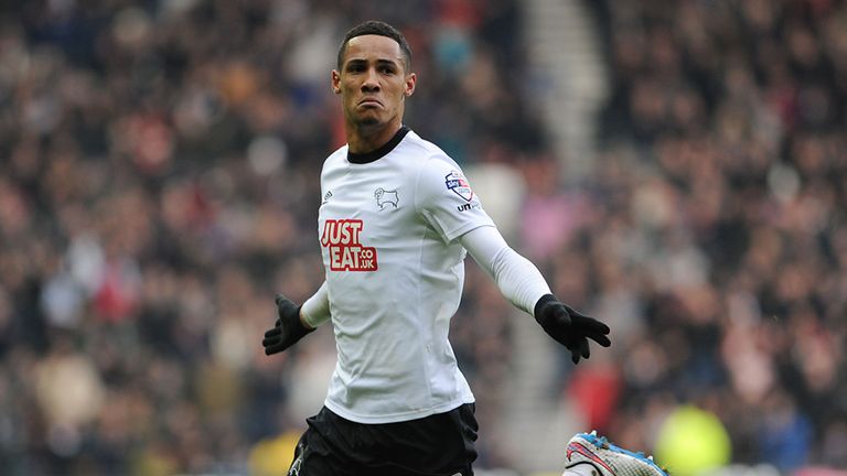 Derby's Tom Ince celebrates