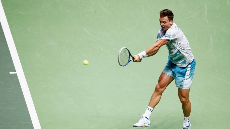 Tomas Berdych in action