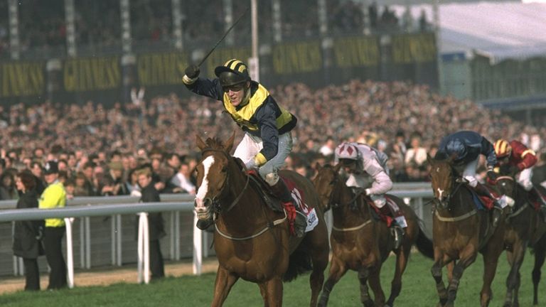 Make A Stand ridden by Tony McCoy wins the Smurfit Champion Hurdle at Cheltenham in 1997