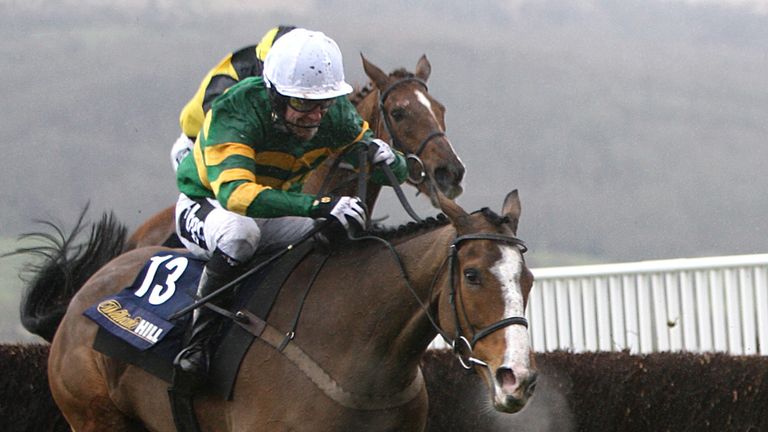 Tony McCoy gets a strong run from Wichita Lineman to get up on the line in the  William Hill Trophy Handicap Chase at Cheltenham in 2009