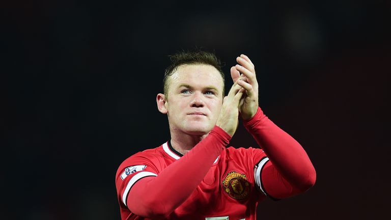 Wayne Rooney of Manchester United celebrates after the Barclays Premier League match between Manchester United and Burnley