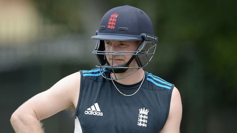 Adam Lyth in the nets with England Lions