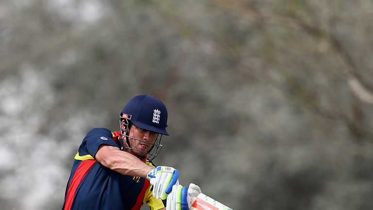 DUBAI, UNITED ARAB EMIRATES - MARCH 20:  Alastair Cook of Marylebone Cricket Club bats during the Emirates Airline T20 Cup match between Marylebone Cricket