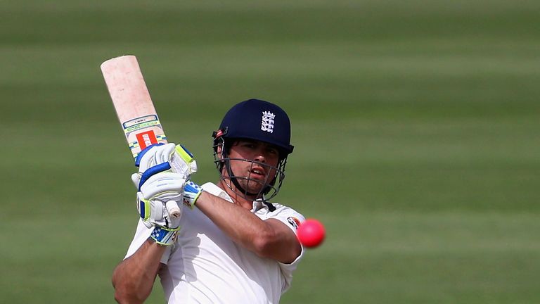 Alastair Cook of Marylebone Cricket Club bats during day three MCC against Yorkshire in Aby Dhabi.