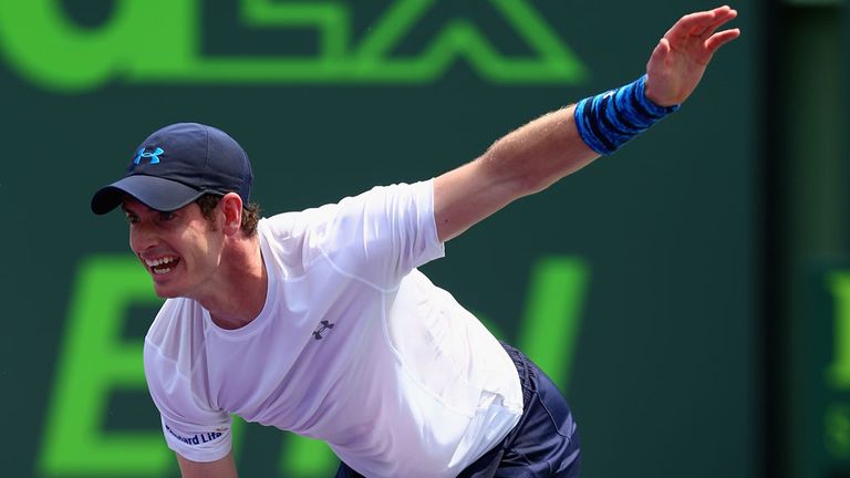 Andy Murray on his way to victory over Donald Young in the Miami Open