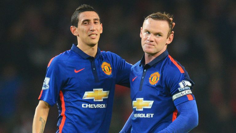 Angel di Maria and Wayne Rooney