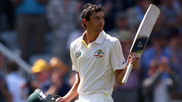 NOTTINGHAM, ENGLAND - JULY 11:  Ashton Agar of Australia leaves the ground after being dismissed by Stuart Broad of England on 98 runs during day two of th