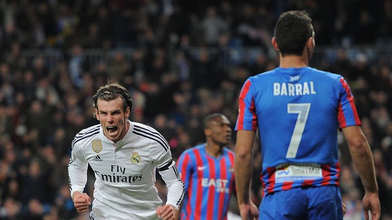 Gareth Bale, goal celeb (1st), Real Madrid v Levante, Primera Division