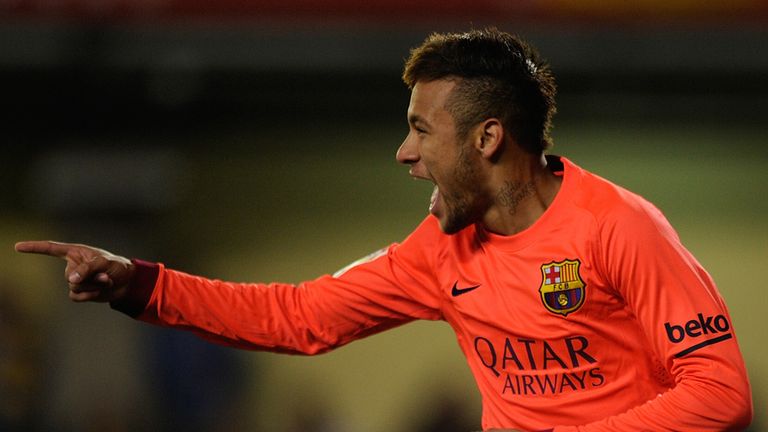 Barcelona star Neymar celebrates