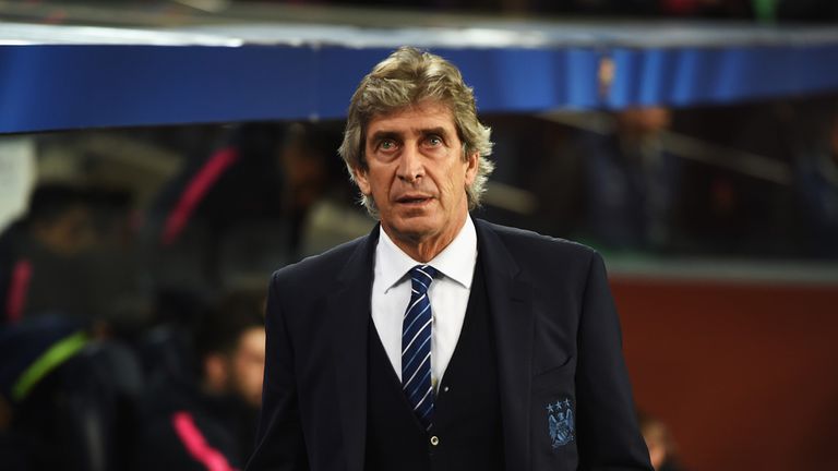 Manuel Pellegrini, coach of Manchester City looks on during the UEFA Champions League Round of 16 second leg match between Barcelona and Man City