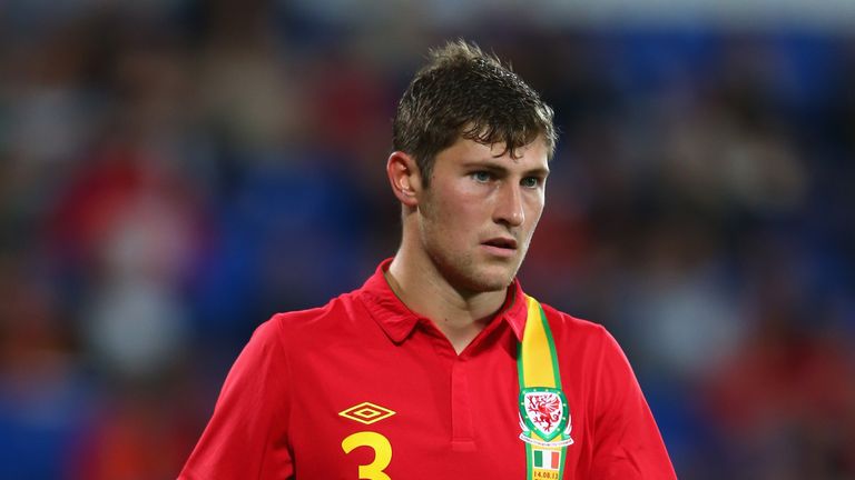 Ben Davies of Wales during the International Friendly match between Wales and Ireland at Cardiff City Stadium on August 14, 2013