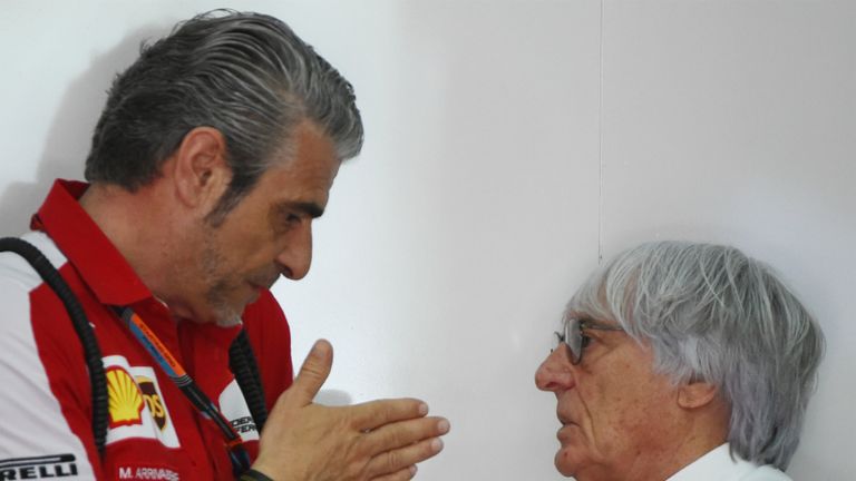 Bernie Ecclestone: With Maurizio Arrivabene at 2015 Malaysia GP