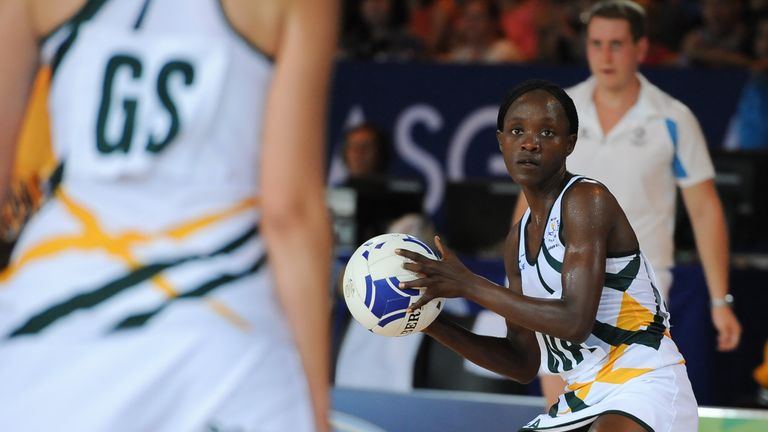 Bongiwe Msomi of South Africa during the netball match between South Africa and Barbados on day 3 of the 20th Commonwealth Games