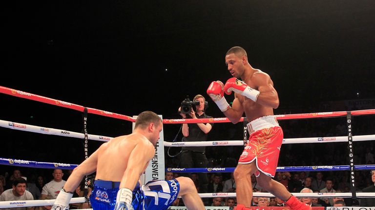 Kell Brook knocks down Jo Jo Dan in Sheffield (Image: Lawrence Lustig)