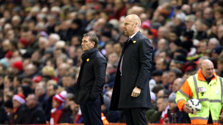 Brendan Rodgers and Sean Dyche look on