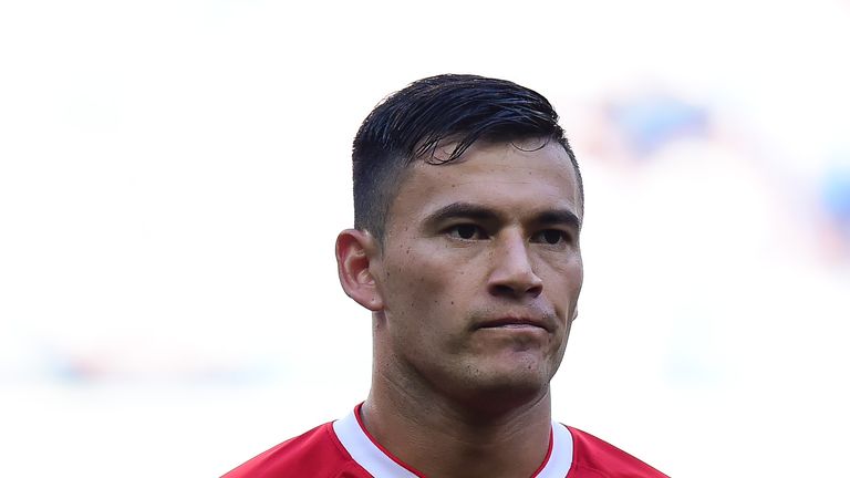 Charles Aranguiz of Internacional before match between Gremio and Internacional as part of Brasileirao Series A 2014, a