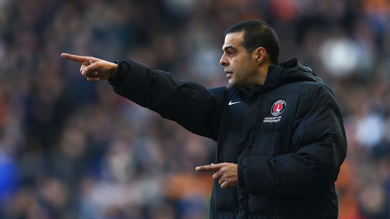 Guy Luzon, manager of Charlton Athletic looks on during the Sky Bet Championship match between Wolverhampton Wanderer