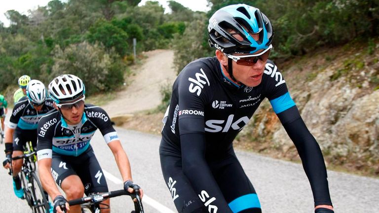 Chris Froome on stage three of the 2015 Volta a Catalunya