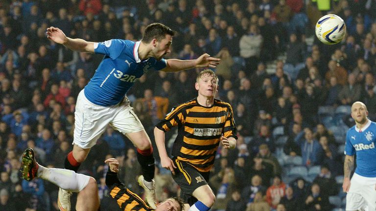 Nicky Clark: heading home for Rangers at Ibrox