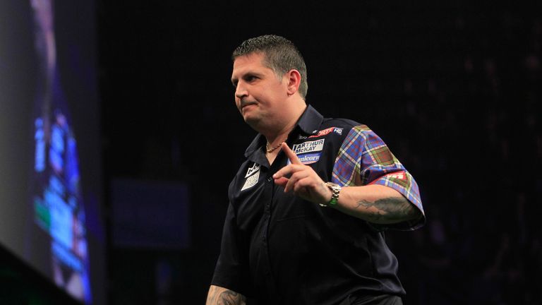 Gary Anderson beat Adrian Lewis on Night Six of the Premier League Darts