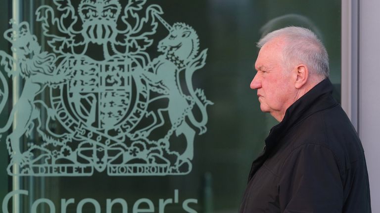 David Duckenfield arrives to give evidence at Hillsborough inquest