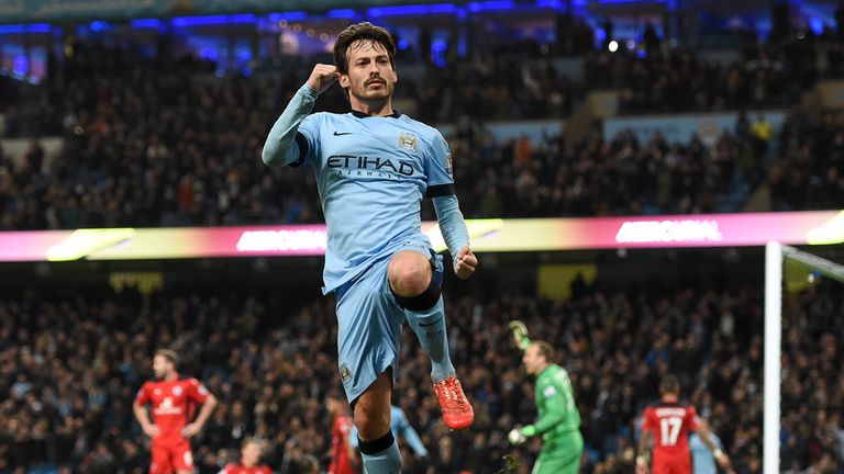 Manchester City's David Silva celebrates 