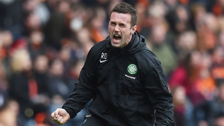 Celtic manager Ronny Deila goes wild as his side take a first-half lead