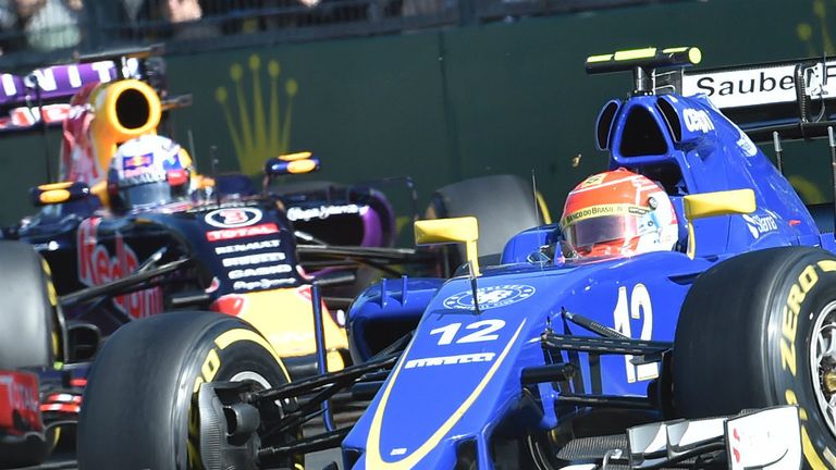 Felipe Nasr finished ahead of Red Bull's Daniel Ricciardo