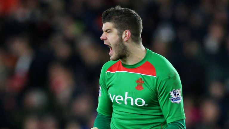 Southampton goalkeeper Fraser Forster celebrates